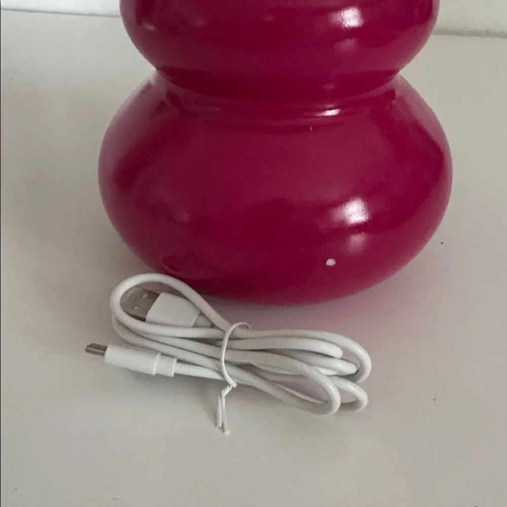 Mini Plastic Table Lamp with Glass Orb Pink NWOT